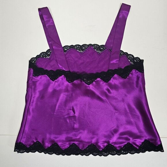 Vintage Victoria's Secret Satin Lace 2 Piece Pajama Shorts Cami Set M Gold Label - Picture 4 of 11